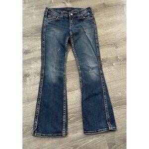 Silver Jeans Twisted Thick Stitch Boot Cut Western Cowgirl 30x29.5